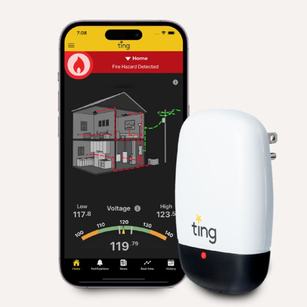 The Ting App and Sensor, a hazard is on the app